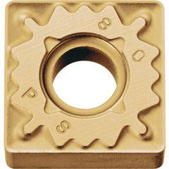 SNMG 433 PS CA515, 3/64″ Corner Radius, 3/16″ Thick, 1/2″ Inscribed Circle, TiCnulll2O3/TiN, Square, Turning Indexable Insert - Exact Tool & Supply