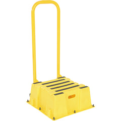 Step Poly Nestable 1 Step Yl W/Handrails Port - Exact Tool & Supply