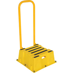 Step Poly Nestable 1 Step Yl W/Handrails - Exact Tool & Supply