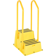 Step Poly Nestable 2 Step Yl W/Handrails Port - Exact Tool & Supply
