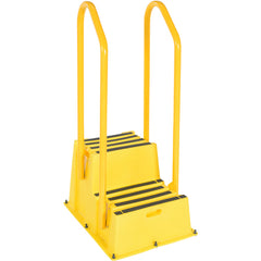 Step Poly Nestable 2 Step Yl W/Handrails - Exact Tool & Supply