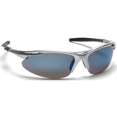 Safety Glasses - Avante, Silver Frame, Ice Blu Mirror Lens - Exact Tool & Supply