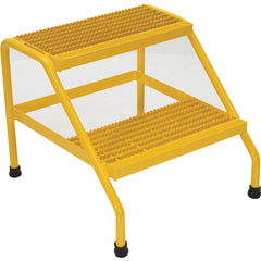 Alum Step Stand - 2 Step Welded Yellow - Exact Tool & Supply