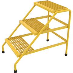 Alum Step Stand - 3 Step Welded Yellow - Exact Tool & Supply