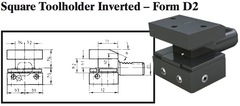 VDI Square Toolholder Inverted - Form D2 - Part #: CNC86 42.5032 - Exact Tool & Supply