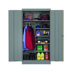 36"W x 18"D x 72"H Storage Cabinet with Adj. Shelves and Raisd Base - Welded Set Up - Exact Tool & Supply