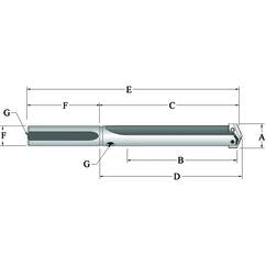 25005S-075L-T-A® Spade Blade Holder - Straight Flute- Series 0.5 - Exact Tool & Supply