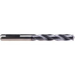 #12 Dia. × 6 mm Shank × 44 mm Flute Length × 82 mm OAL, 140°, TiAlN-TA14, 2 Flute, Coolant Thru, HE Solid Carbide Drill - Exact Tool & Supply