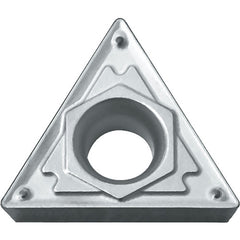 TCMT 2152 HQ TN60, 1/32″ Corner Radius, 3/32″ Thick, 1/4″ Inscribed Circle, TiCN/NbC, Triangle, Turning Indexable Insert - Exact Tool & Supply