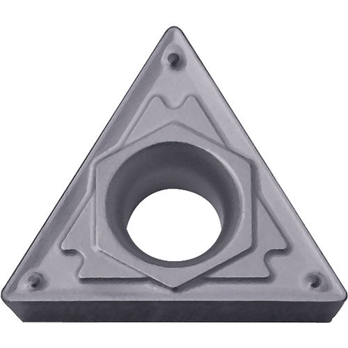TCMT 3251 HQ PV7025, 1/64″ Corner Radius, 5/32″ Thick, 3/8″ Inscribed Circle, TiCN (MEGACOAT), Triangle, Turning Indexable Insert - Exact Tool & Supply