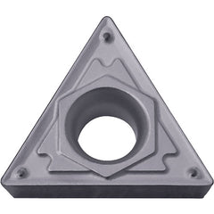 TCMT 3251 HQ PV7025, 1/64″ Corner Radius, 5/32″ Thick, 3/8″ Inscribed Circle, TiCN (MEGACOAT), Triangle, Turning Indexable Insert - Exact Tool & Supply