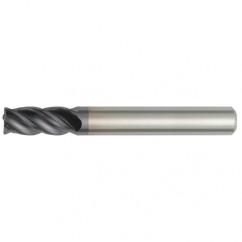 1/2x1/2x3x5 .030R 4FL Carbide End Mill-Round Shank-TiAlN - Exact Tool & Supply