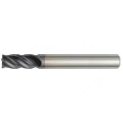 1/2x1/2x3x5 .030R 4FL Carbide End Mill-Round Shank-TiAlN - Exact Tool & Supply