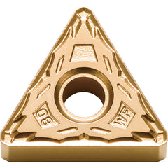 TNMX 333 WF CA510, 3/64″ Corner Radius, 3/16″ Thick, 3/8″ Inscribed Circle, TiCnulll2O3/TiN, Triangle, Turning Indexable Insert - Exact Tool & Supply