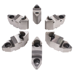 Hard Top Jaws for Scroll Chuck 25" 6-Jaw 6 Pc Set - Exact Tool & Supply