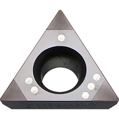 TPGB 222 MET KBN25M, 1/32″ Corner Radius, 1/8″ Thick, 1/4″ Inscribed Circle, MEGACOAT, Triangle, Turning Indexable Insert - Exact Tool & Supply