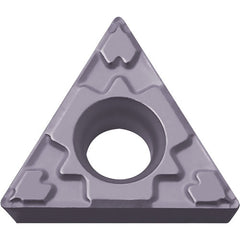 TPMT 221 GP PV7025, 1/64″ Corner Radius, 1/8″ Thick, 1/4″ Inscribed Circle, TiCN (MEGACOAT), Triangle, Turning Indexable Insert - Exact Tool & Supply