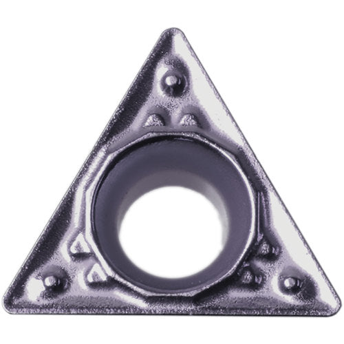 TPMT 221 HQ PV7025, 1/64″ Corner Radius, 1/8″ Thick, 1/4″ Inscribed Circle, TiCN (MEGACOAT), Triangle, Turning Indexable Insert - Exact Tool & Supply