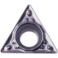 TPMT 2205 HQ PV7025, 0.0079″ Corner Radius, 1/8″ Thick, 1/4″ Inscribed Circle, TiCN (MEGACOAT), Triangle, Turning Indexable Insert - Exact Tool & Supply