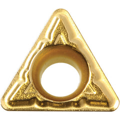 TPMT 321 XQ PV710, 1/64″ Corner Radius, 1/8″ Thick, 3/8″ Inscribed Circle, TiCN (MEGACOAT NANO), Triangle, Turning Indexable Insert - Exact Tool & Supply