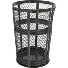 Trash Receptical E x p Metal Round 48 Gallon-Black - Exact Tool & Supply