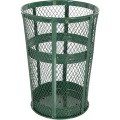 Trash Receptical E x p Metal Round 48 Gallon-Green - Exact Tool & Supply