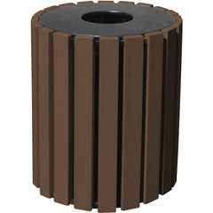 Trash Receptical Poly Round 33 Gal-Brown - Exact Tool & Supply