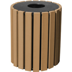 Trash Receptical Poly Round 33 Gal-Cedar - Exact Tool & Supply