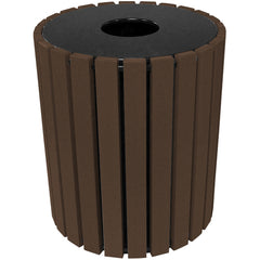 Trash Receptical Poly Round 49 Gal-Brown - Exact Tool & Supply