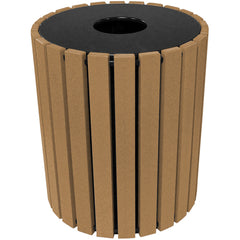 Trash Receptical Poly Round 49 Gal-Cedar - Exact Tool & Supply