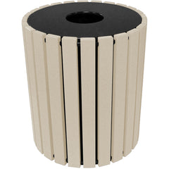 Trash Receptical Poly Round 49 Gal-Sand - Exact Tool & Supply