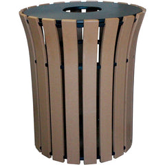 Trash Receptical Flared Poly Round 33 Gal-Cedar - Exact Tool & Supply