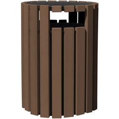 Trash Receptical Poly Rain Cap Round 33 Gal-Brown - Exact Tool & Supply