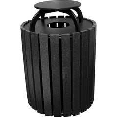 Trash Receptical Poly Rain Cap Round 49 Gal-Black - Exact Tool & Supply