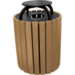 Trash Receptical Poly Rain Cap Round 49 Gal-Cedar - Exact Tool & Supply