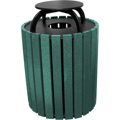 Trash Receptical Poly Rain Cap Round 49 Gal-Green - Exact Tool & Supply