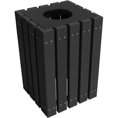Trash Receptical Poly Square 22 Gallon-Black - Exact Tool & Supply