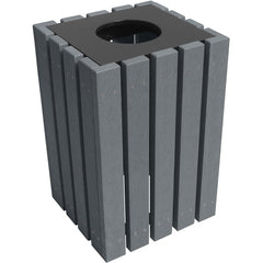 Trash Receptical Poly Square 22 Gallon-Char - Exact Tool & Supply