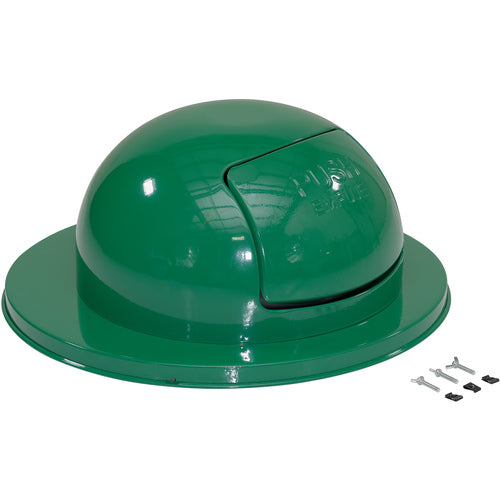 Green Steel Waste Disposal Top For Drum - Exact Tool & Supply