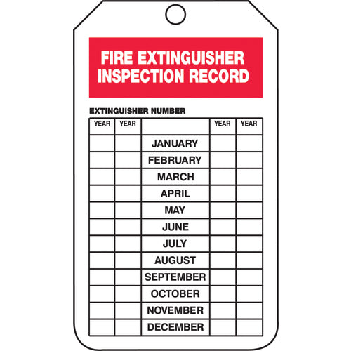 Fire Extinguisher Tag, To Use Fire Extinguisher..., 25/Pk, Cardstock - Exact Tool & Supply