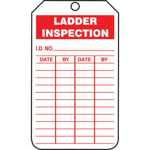 Ladder Status Tag, Ladder Inspection, 25/Pk, Cardstock - Exact Tool & Supply