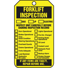 Forklift Tag, Forklift Inspection (Checklist)/Forklift Inspect, 25/Pk, Cardstock - Exact Tool & Supply