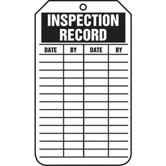 Inspection Record Tag, Inspection Record, 25/Pk, Cardstock - Exact Tool & Supply