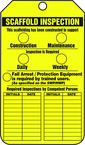 Scaffold Tag, Scaffold Inspection (Checklist)/Key Responsibility, 25/Pk, Plastic - Exact Tool & Supply