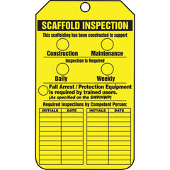 Scaffold Tag, Scaffold Inspection (Checklist)/Key Responsibility, 25/Pk, Cardstock - Exact Tool & Supply