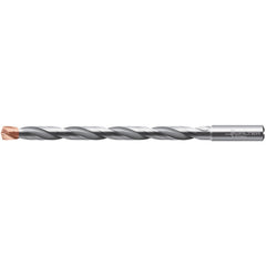 ‎3/8″ Dia. × 0.394″ Shank × 5-7/16″ Flute Length × 7-3/32″ OAL, 140°, 2xD Flute, Coolant Thru, DIN 6535 HA, Round Solid Carbide Drill A6589DPP-3/8IN - Exact Tool & Supply