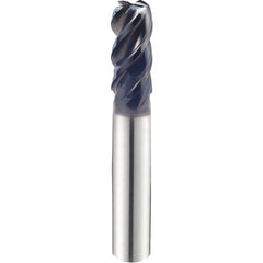3/4″ × 3/4″ × 2 1/4″ × 5″ 4 Flute 0.0300″ C/R Carbide End Mill-Plain Shank - Y-Coating - Exact Tool & Supply