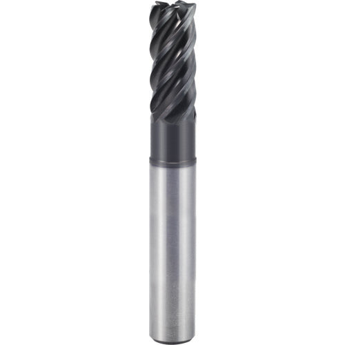 3/4″ × 3/4″ × 1 1/8″ × 5″ 5 Flute 0.1250″ C/R Carbide End Mill-Plain Shank - Y-Coating - Exact Tool & Supply