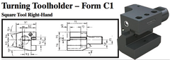 VDI Turning Toolholder - Form C1 (Square Tool Right-Hand) - Part #: CNC86 31.2016 - Exact Tool & Supply