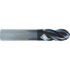 1/2x1/2x1-1/4x3 4 Flute Ball Nose TuffCut® XT HP End Mill ALtima® Blaze Coated - Exact Tool & Supply